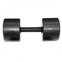 гантель обрезиненная с обрезиненной ручкой mb barbell, чёрная, 10 кг